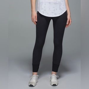 Lululemon Ebb To Street Pant Thick Seamless Heathered Black Legging Size 6